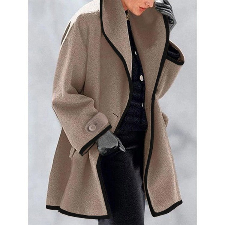 Contrast Trim Women’s Coat