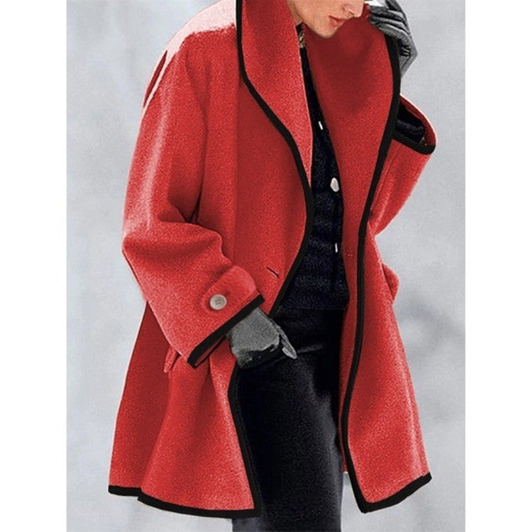 Contrast Trim Women’s Coat