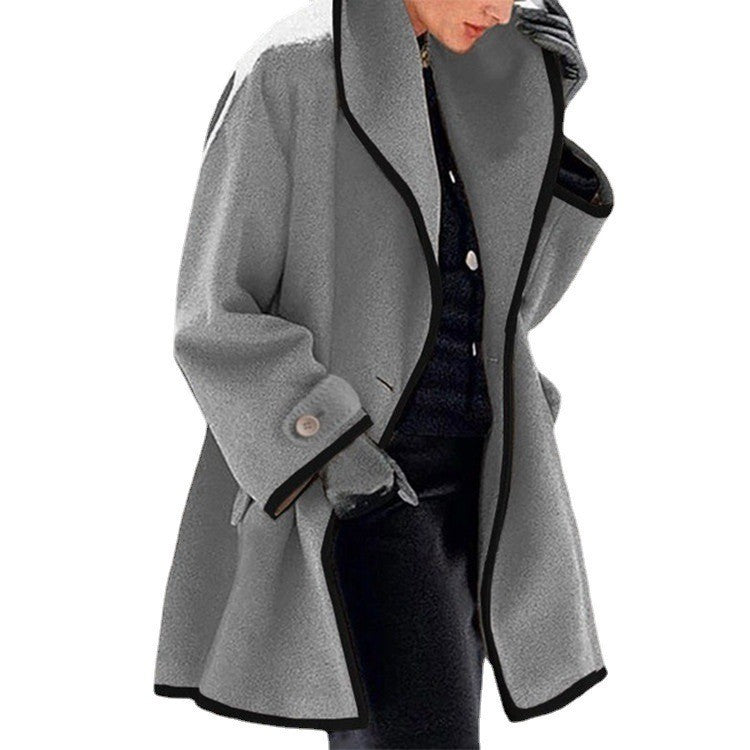 Contrast Trim Women’s Coat