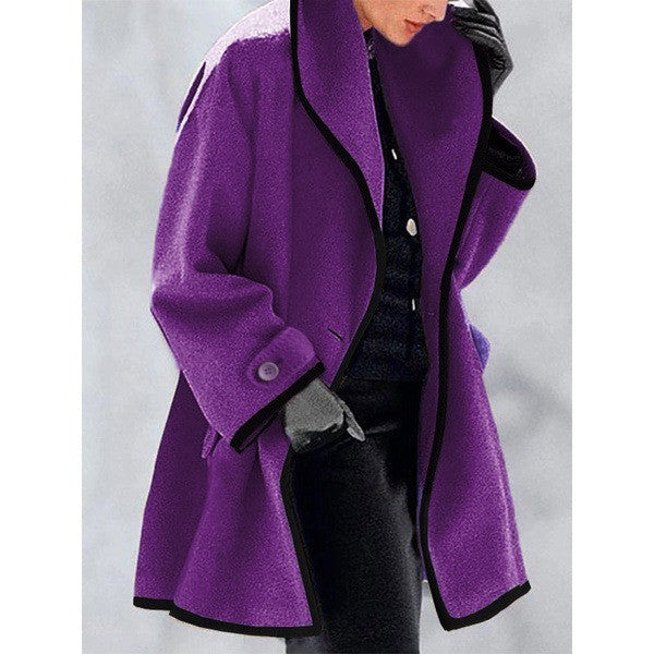 Contrast Trim Women’s Coat