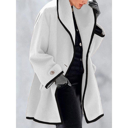 Contrast Trim Women’s Coat
