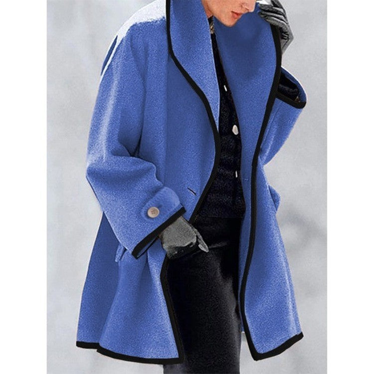 Contrast Trim Women’s Coat