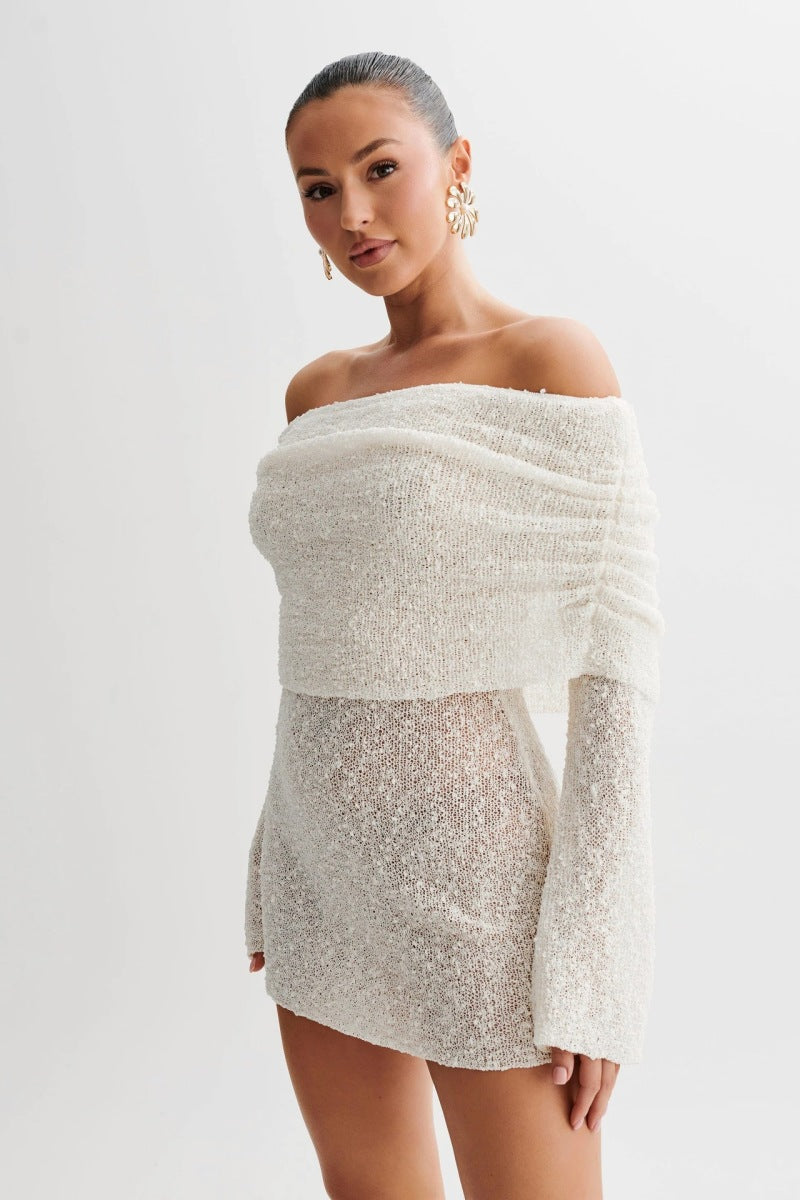 Cozy Chic Off-Shoulder Dress
