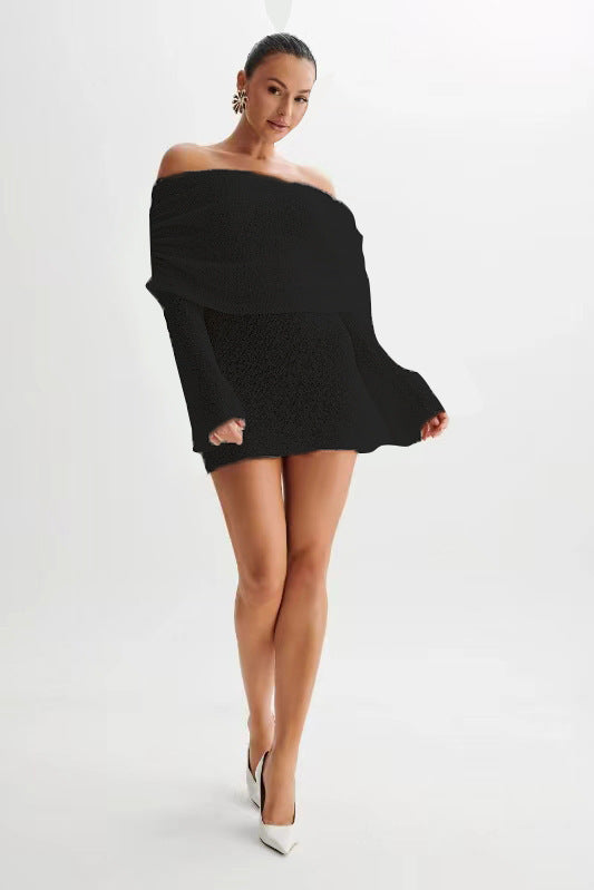 Cozy Chic Off-Shoulder Dress