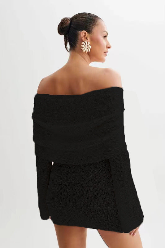 Cozy Chic Off-Shoulder Dress