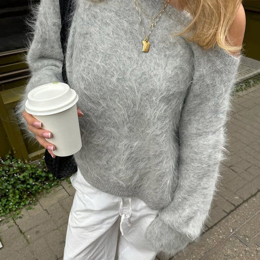 Cozy Off-Shoulder Knit Sweater